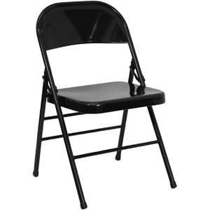 image:imageFlash Furniture HERCULES Series Triple Braced amp Double Hinged Red Metal Folding ChairBlack