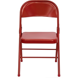 image:imageFlash Furniture HERCULES Series Triple Braced amp Double Hinged Red Metal Folding ChairRed