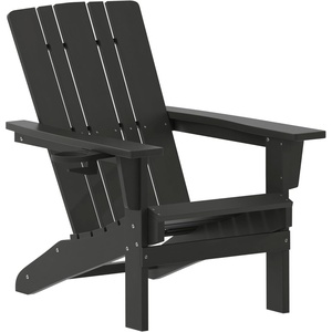 image:imageFlash Furniture Halifax Adirondack Chair with Cup Holder Weather Resistant Poly Resin Adirondack Chair RedBlack