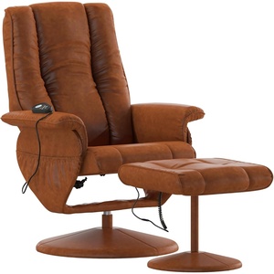 image:imageFlash Furniture Hall Massaging Heat Controlled Adjustable Recliner and Ottoman with Wrapped Base in Black LeatherSoftBrown