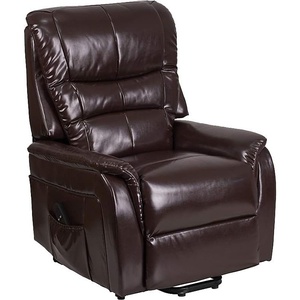 image:imageFlash Furniture Hercules  Cognac LeatherSoft Power Lift Recliner for ElderlyBrown Leathersoft