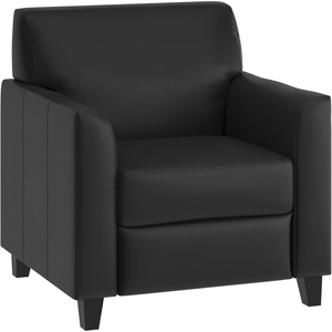 image:imageFlash Furniture Hercules Diplomat Series LeatherSoft Upholstered Side Reception Chair Lobby Chair with Cushions and Flared Arms BlackBlack