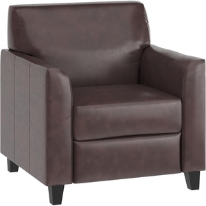 image:imageFlash Furniture Hercules Diplomat Series LeatherSoft Upholstered Side Reception Chair Lobby Chair with Cushions and Flared Arms BlackBrown