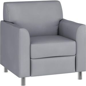 image:imageFlash Furniture Hercules Diplomat Series LeatherSoft Upholstered Side Reception Chair Lobby Chair with Cushions and Flared Arms BlackGrayChrome Legs