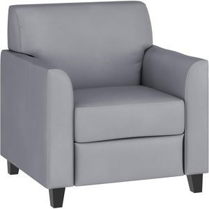 image:imageFlash Furniture Hercules Diplomat Series LeatherSoft Upholstered Side Reception Chair Lobby Chair with Cushions and Flared Arms BlackGrey