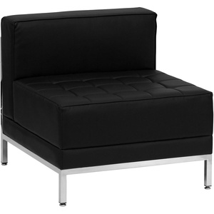 image:imageFlash Furniture Hercules Imagination Series Contemporary Gray Leathersoft Middle Chairblack