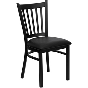 image:imageFlash Furniture Hercules Series Vertical Back Metal Restaurant Chairs Upholstered Armless Dining Chairs for RestaurantsKitchens Set of 2 BlackBlack