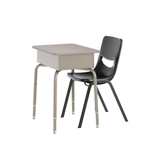 image:imageFlash Furniture Hercules Student Desk with Open Front Metal Book Box Desktop and Frame and HeavyDuty Flex Comfort Classroom Stack Set of 1 Natural TopBlack ChairGray Granite TopBlack Chair