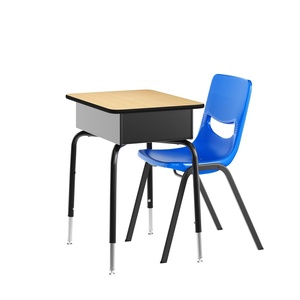 image:imageFlash Furniture Hercules Student Desk with Open Front Metal Book Box Desktop and Frame and HeavyDuty Flex Comfort Classroom Stack Set of 1 Natural TopBlack ChairNatural TopNavy Chair