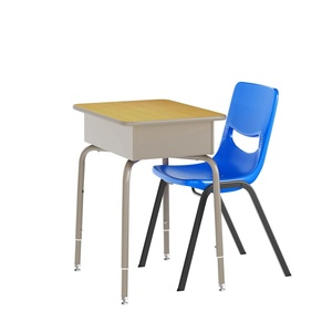 image:imageFlash Furniture Hercules Student Desk with Open Front Metal Book Box Desktop and Frame and HeavyDuty Flex Comfort Classroom Stack Set of 1 Natural TopBlack ChairMaple TopNavy Chair