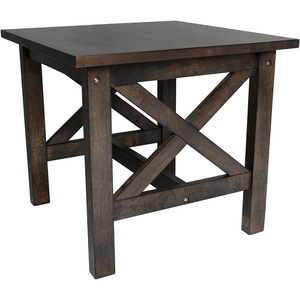 image:imageFlash Furniture Jasper Farmhouse Solid Wood End Table Rustic End Side Table XFrame Design for Living Room Bedroom Home Office 1975 H Acacia GrayRustic WhiteDark Gray