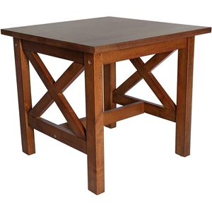 image:imageFlash Furniture Jasper Farmhouse Solid Wood End Table Rustic End Side Table XFrame Design for Living Room Bedroom Home Office 1975 H Acacia GrayRustic WhiteWalnut