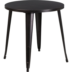 image:imageFlash Furniture Jeffrey Commercial Grade 30 Round Green Metal IndoorOutdoor TableBlackantique Gold