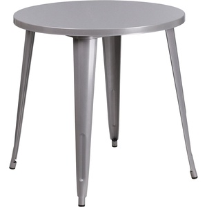 image:imageFlash Furniture Jeffrey Commercial Grade 30 Round Green Metal IndoorOutdoor TableSilver