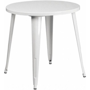 image:imageFlash Furniture Jeffrey Commercial Grade 30 Round Green Metal IndoorOutdoor TableWhite