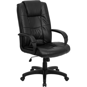 image:imageFlash Furniture Jessica High Back Black LeatherSoft Executive Swivel Office Chair with ArmsBlack Leathersoft