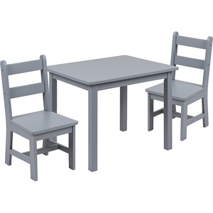 image:imageFlash Furniture Kyndl Kids Solid Hardwood Table and Chair Set for Playroom Bedroom Kitchen  3 Piece Set  NaturalGrey