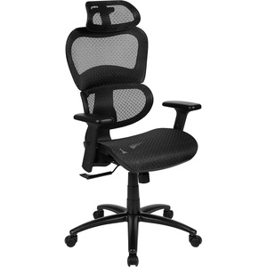 image:imageFlash Furniture LO Ergonomic Mesh Office Chair with 2to1 SynchroTilt Adjustable Headrest Lumbar Support and Adjustable Pivot Arms in BlackBlack