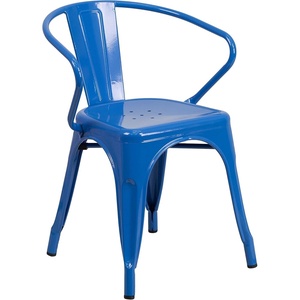 image:imageFlash Furniture Luna Commercial Grade Red Metal IndoorOutdoor Chair with ArmsBlue