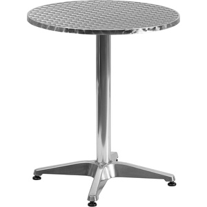 image:imageFlash Furniture Mellie Commercial Grade 315 Round Aluminum IndoorOutdoor Table with BaseAluminum