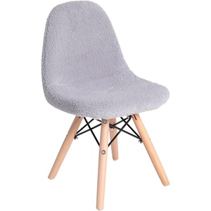 image:imageFlash Furniture Modern Zula Kids Modern Padded Armless Faux Sherpa Accent Chairs with Beechwood Legs  Gray