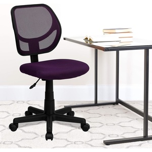 image:imageFlash Furniture Neri Low Back Black Mesh Swivel Task Office Chair with Curved Square BackPurple