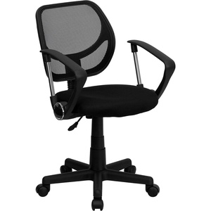 image:imageFlash Furniture Neri Low Back White Mesh Swivel Task Office Chair with ArmsBlack