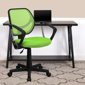 image:imageFlash Furniture Neri Low Back White Mesh Swivel Task Office Chair with ArmsGreen