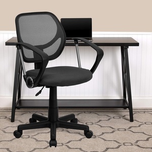 image:imageFlash Furniture Neri Low Back White Mesh Swivel Task Office Chair with ArmsGrey