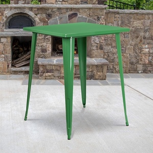 image:imageFlash Furniture Nolan Commercial Grade 315 Square Orange Metal IndoorOutdoor Bar Height TableGreen