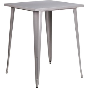 image:imageFlash Furniture Nolan Commercial Grade 315 Square Orange Metal IndoorOutdoor Bar Height TableSilver