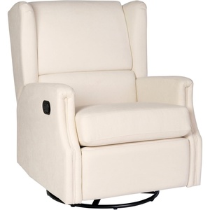 image:imageFlash Furniture Omma Swivel Glider Rocking Recliner Manual Wingback Recliner with 360 Degree Swivel for Living Room Bedroom or Nursery Upholstered Dark GrayCream