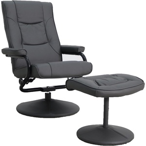 image:imageFlash Furniture Rachel Contemporary MultiPosition LeatherSoft Recliner Chair with Ottoman 360Degree Swivel Recliner Chair and Ottoman Set BlackGrey