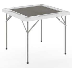 image:imageFlash Furniture Silas 345 Square Folding Card Table with Gray Felt Playing Surface and Cup Holders Portable Folding Game Table for 4 Players WhiteGrayWhite TopGray Felt Surface