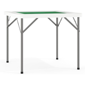 image:imageFlash Furniture Silas 345 Square Folding Card Table with Gray Felt Playing Surface and Cup Holders Portable Folding Game Table for 4 Players WhiteGrayGreen