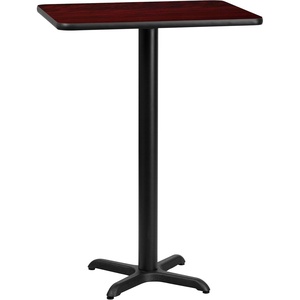 image:imageFlash Furniture Stiles 24 x 30 Rectangular Black Laminate Table Top with 22 x 22 Bar Height Table BaseMahogany