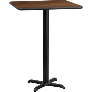 image:imageFlash Furniture Stiles 30 Square Black Laminate Table Top with 22 x 22 Bar Height Table BaseWalnut