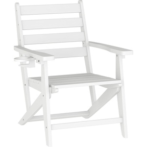 image:imageFlash Furniture Tolleson Adirondack Dining Chair with Cup Holder Commercial Weather Resistant Recycled HDPE Adirondack Chair Fold Out Cupholder GrayWhite