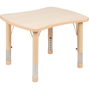 image:imageFlash Furniture Wren 21875W x 26625L Rectangular Green Plastic Height Adjustable Activity Table with Grey TopNatural