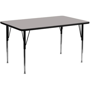 image:imageFlash Furniture Wren 24W x 60L Rectangular Oak HP Laminate Activity Table  Standard Height Adjustable LegsGrey