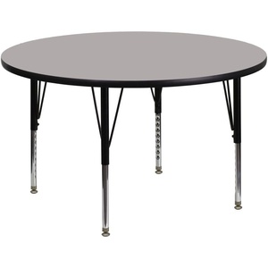 image:imageFlash Furniture Wren 48 Round Grey HP Laminate Activity Table  Height Adjustable Short LegsGrey