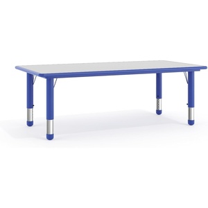 image:imageFlash Furniture Wren Adjustable Classroom Activity Table for School and Home Plastic Activity Table for Kids 23625 W x 4725 L GrayBlueBlue