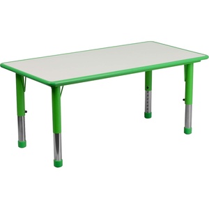 image:imageFlash Furniture Wren Adjustable Classroom Activity Table for School and Home Plastic Activity Table for Kids 23625 W x 4725 L GrayBlueGreen