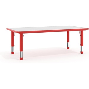 image:imageFlash Furniture Wren Adjustable Classroom Activity Table for School and Home Plastic Activity Table for Kids 23625 W x 4725 L GrayBlueRed
