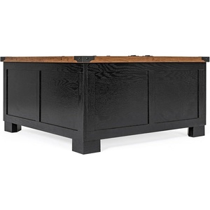 image:imageFlash Furniture Wyatt Farmhouse Coffee Table with Storage Square Coffee Table with Hinged Lift Top and Hidden Storage 3575 Square TwoToned WhiteRustic OakBlack