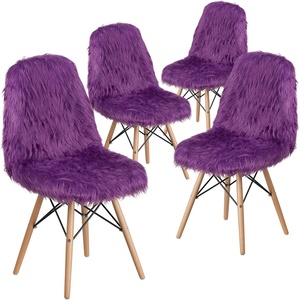 image:imageFlash Furniture Zula 4 Pack Shaggy Dog Purple Accent ChairPurple