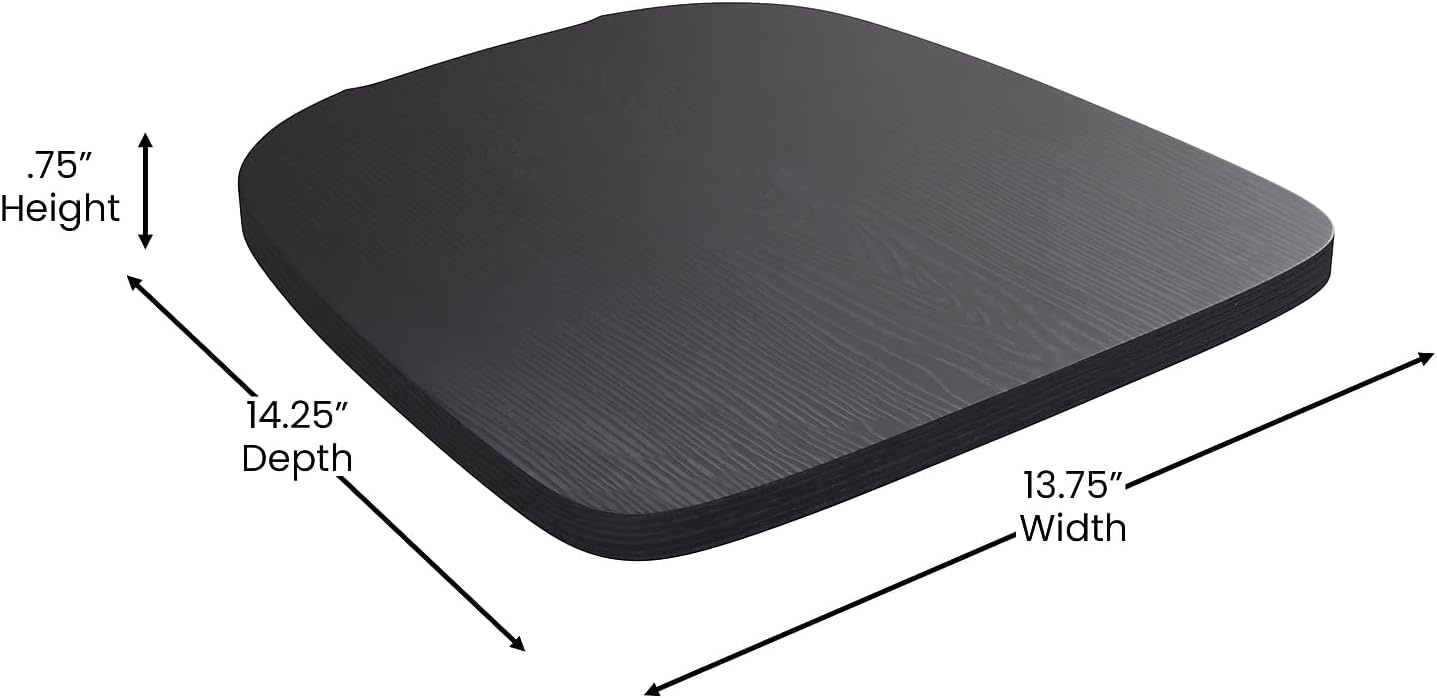 image:imageFlash Furniture Perry Set of 4 Poly Resin Wood Seat  Mint Polystyrene  Rounded Edges for Comfort  For Colorful Metal Chairs and Stools  IndoorOutdoorBlack