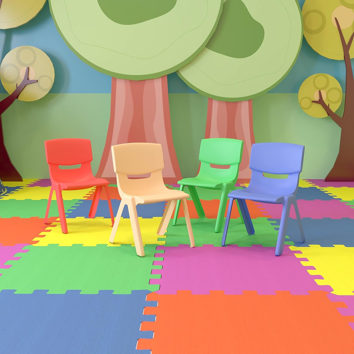 image:imageFlash Furniture Whitney 4 Pack Plastic Stackable School Chairs with 1325 Seat Height Assorted ColorsAssorted