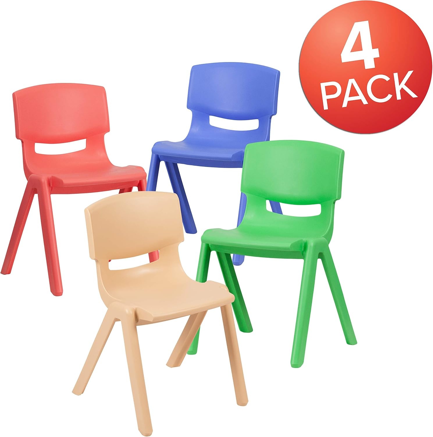image:imageFlash Furniture Whitney 4 Pack Plastic Stackable School Chairs with 1325 Seat Height Assorted ColorsAssorted