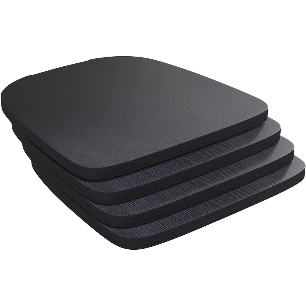 image:imageFlash Furniture Perry Set of 4 Poly Resin Wood Seat  Mint Polystyrene  Rounded Edges for Comfort  For Colorful Metal Chairs and Stools  IndoorOutdoorBlack